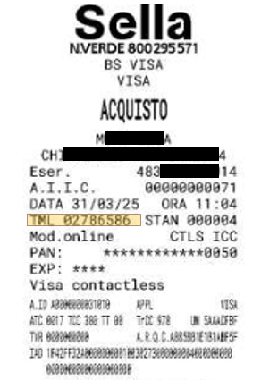 Immagine scontrino POS